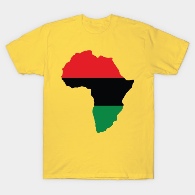 Red, Black & Green Africa Flag T-Shirt by forgottentongues